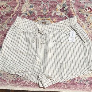 Striped Women's Linen Shorts